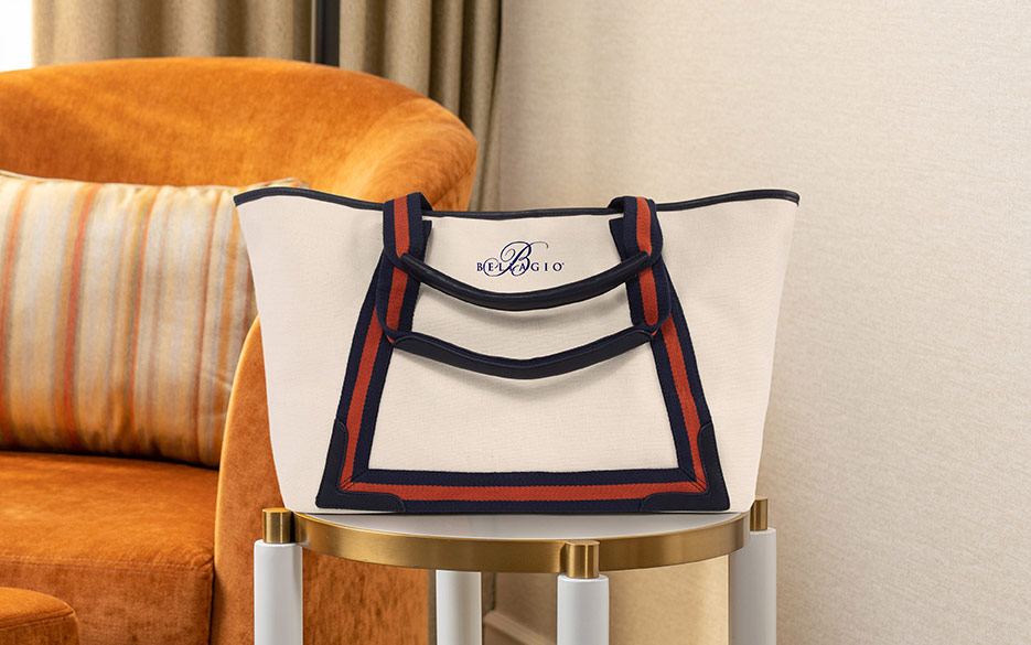 Bellagio Resort Casino Canvas Tote Bags with Trim Logo